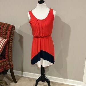 Pink, blue and white Dress
